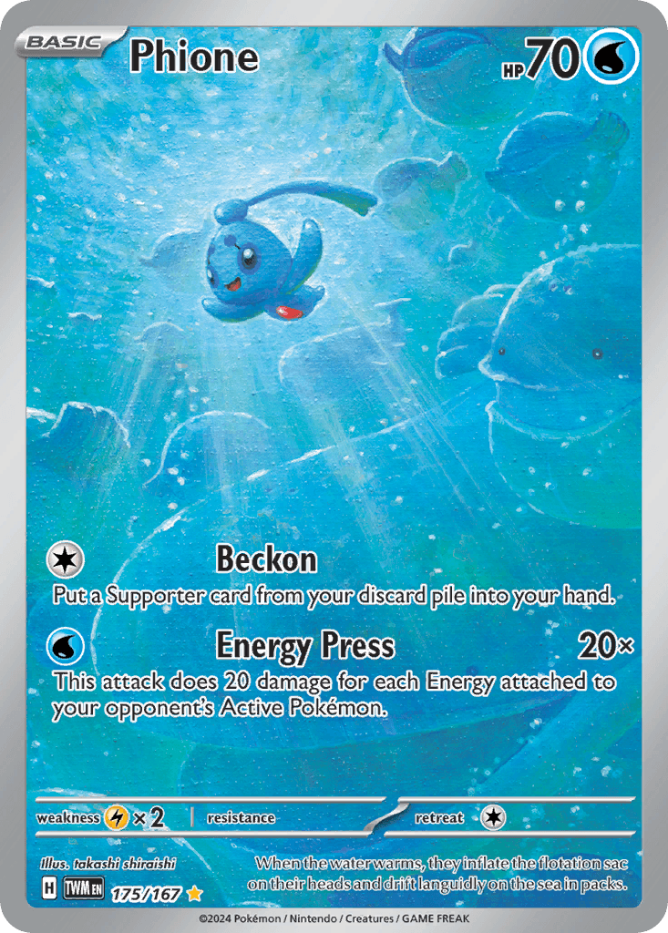 Phione Pokémon card