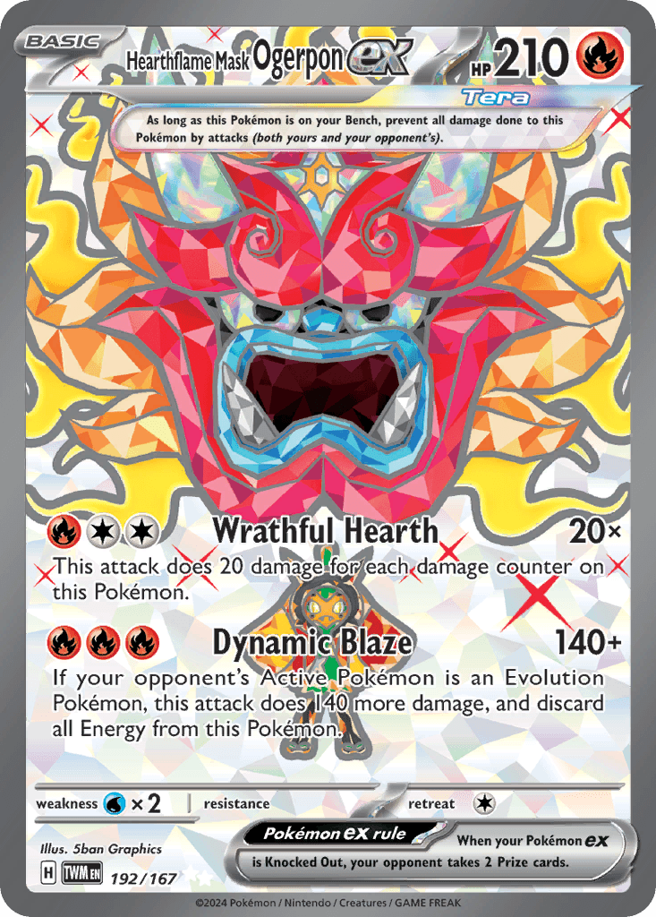 Hearthflame Mask Ogerpon ex Pokémon card