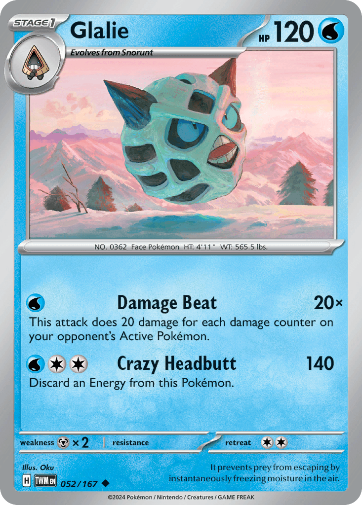 Glalie Pokémon card
