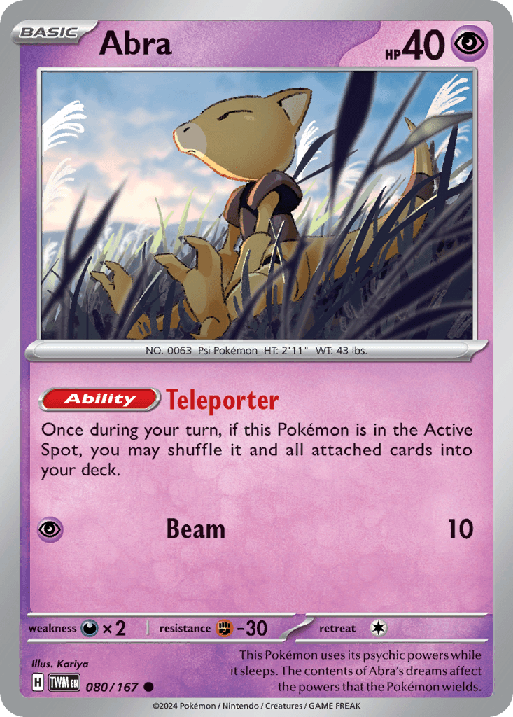 Abra Pokémon card