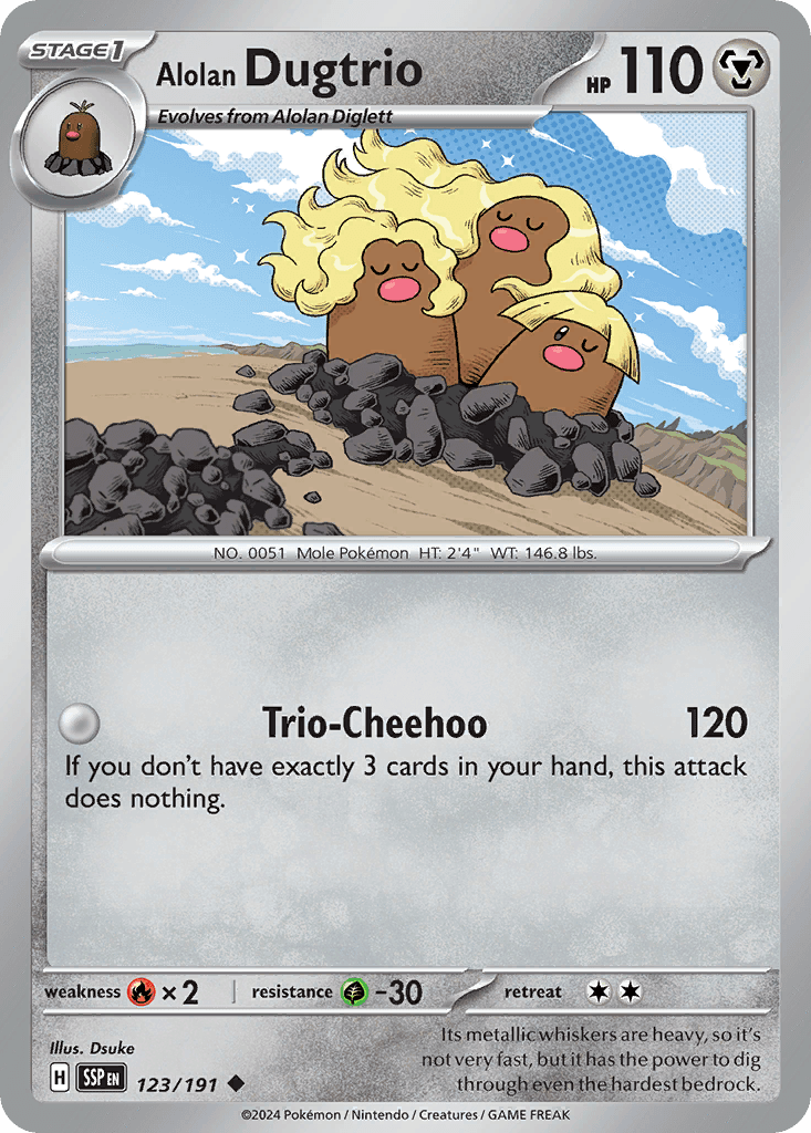 Alolan Dugtrio Pokémon card
