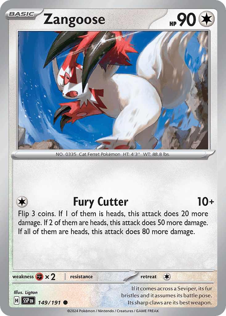 Zangoose Pokémon card