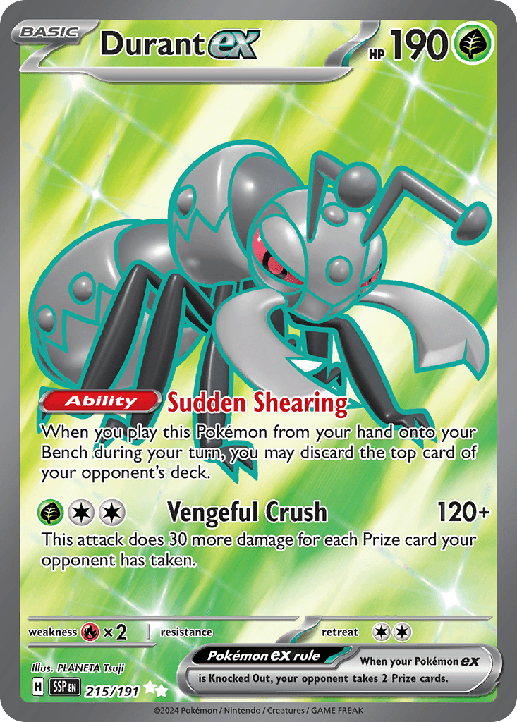 Durant ex Pokémon card