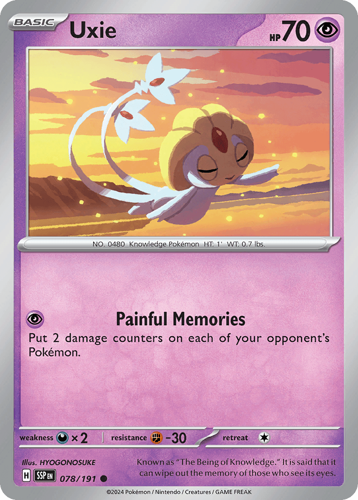 Uxie Pokémon card