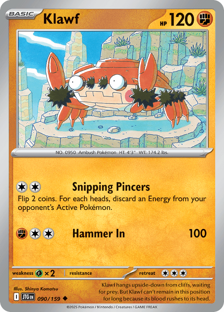 Klawf Pokémon card