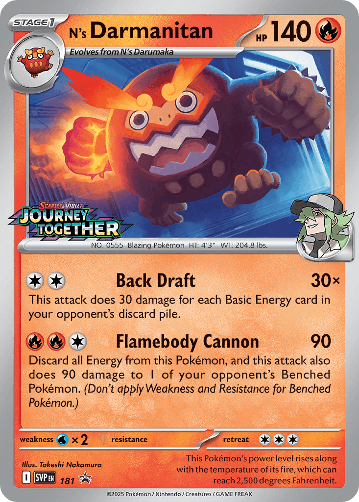 N's Darmanitan Pokémon card