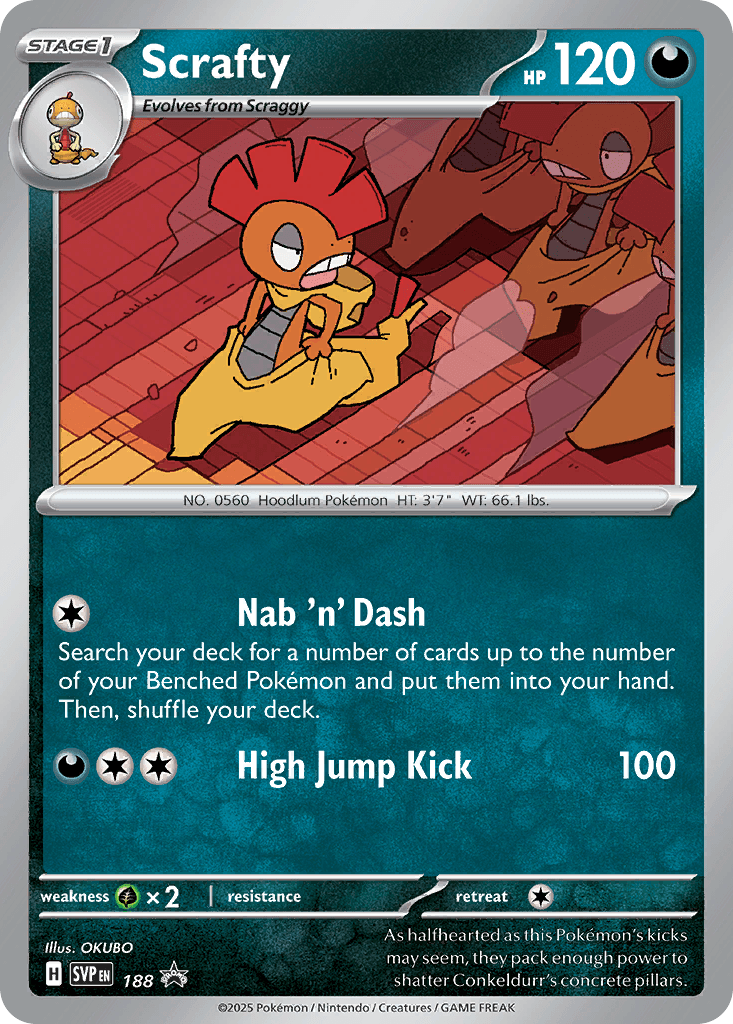 Scrafty Pokémon card