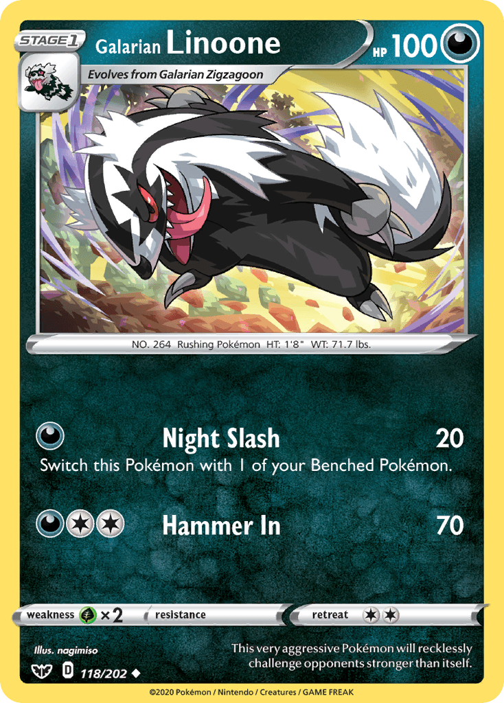 Galarian Linoone Pokémon card