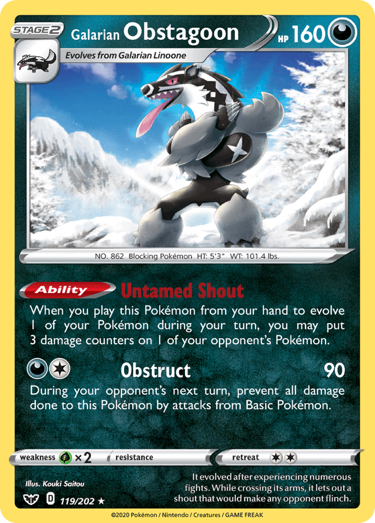 Galarian Obstagoon Pokémon card
