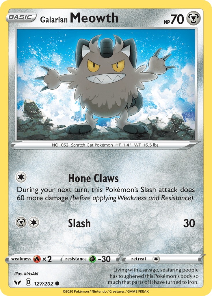 Galarian Meowth Pokémon card