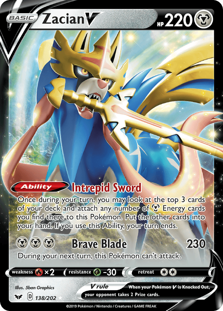 Zacian V Pokémon card