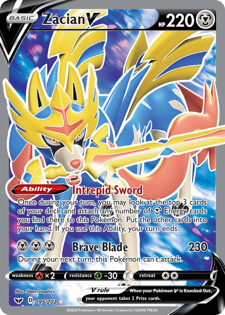 Zacian V Pokémon card