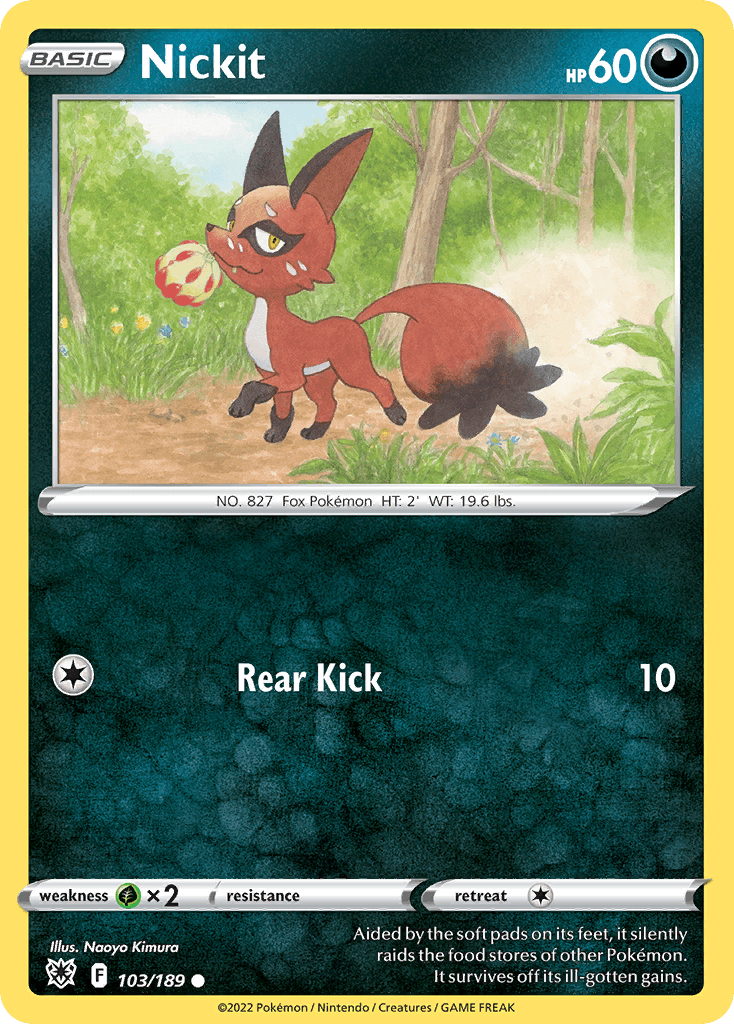 Nickit Pokémon card