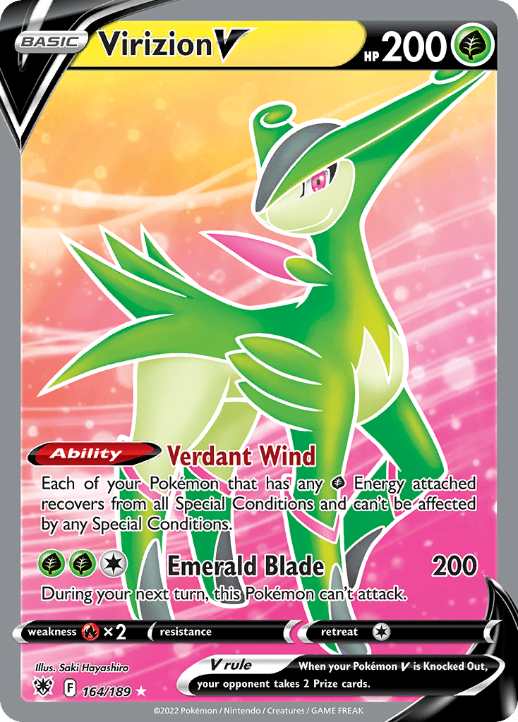 Virizion V Pokémon card