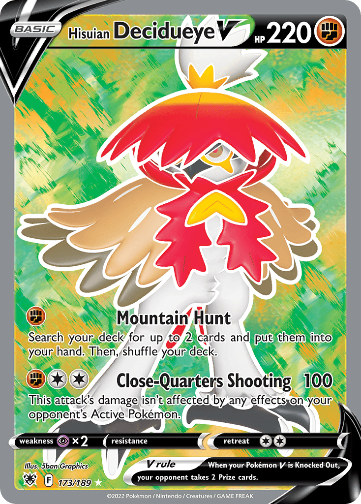 Hisuian Decidueye V Pokémon card