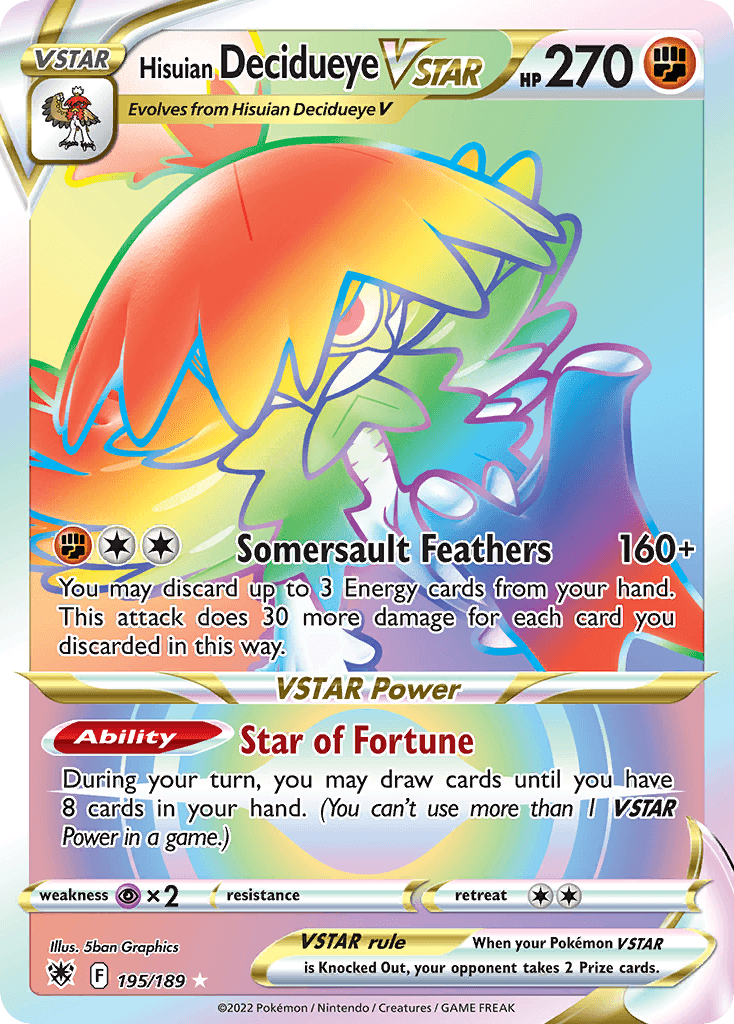 Hisuian Decidueye VSTAR Pokémon card