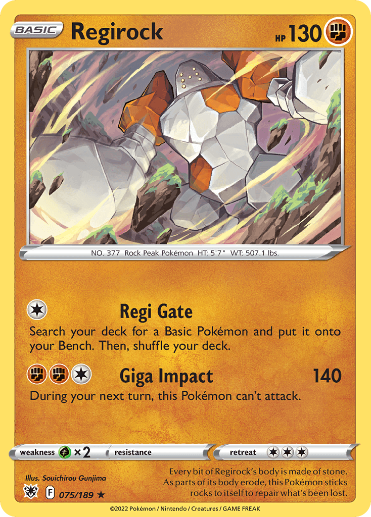 Regirock Pokémon card