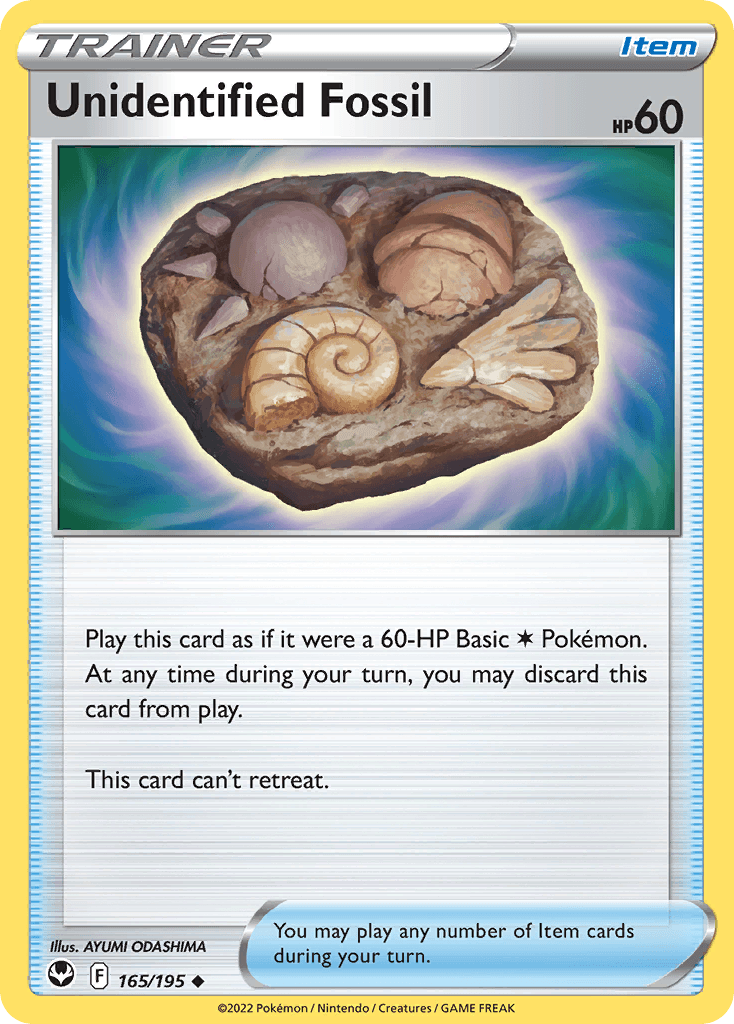 Unidentified Fossil Pokémon card