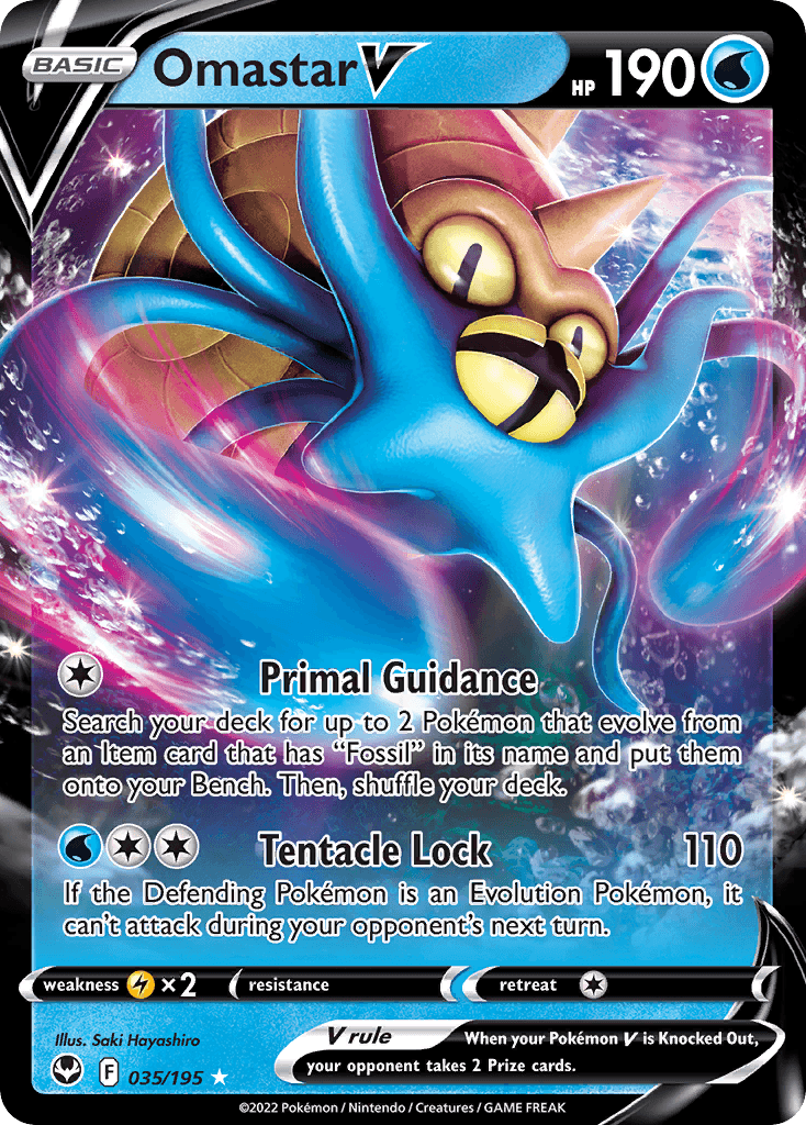 Omastar V Pokémon card
