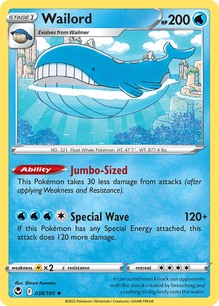 Wailord Pokémon card