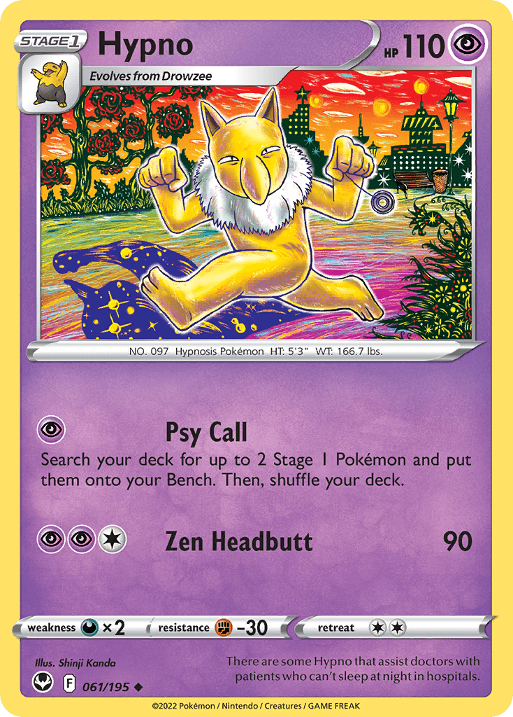 Hypno Pokémon card