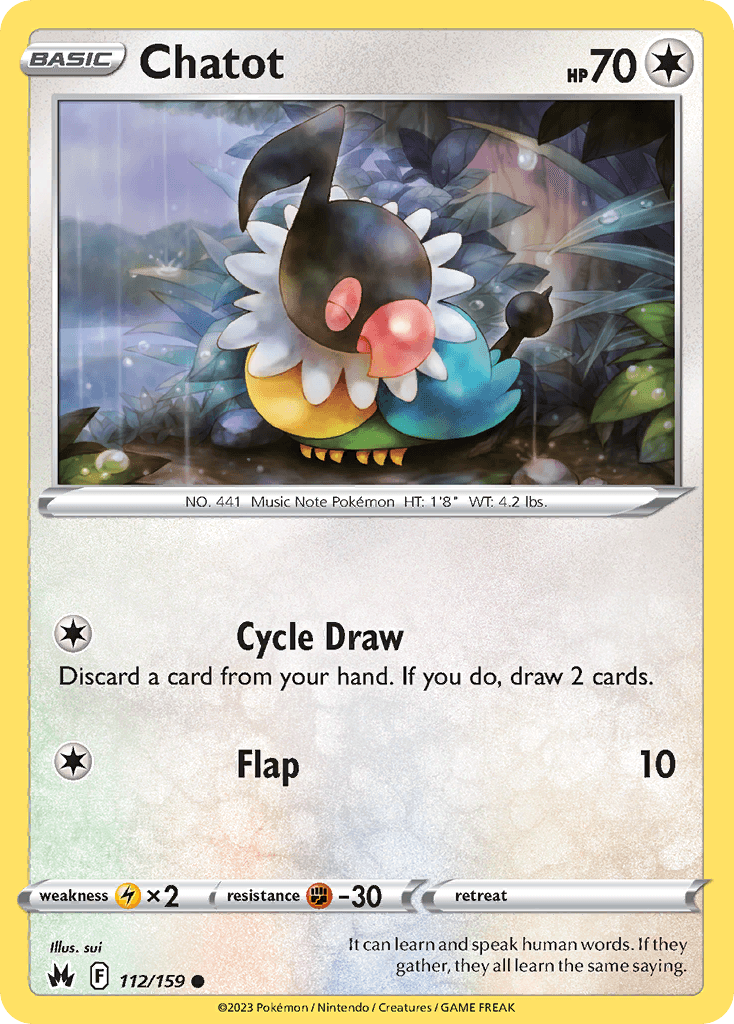 Chatot Pokémon card