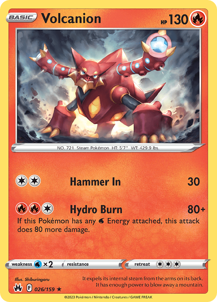 Volcanion Pokémon card
