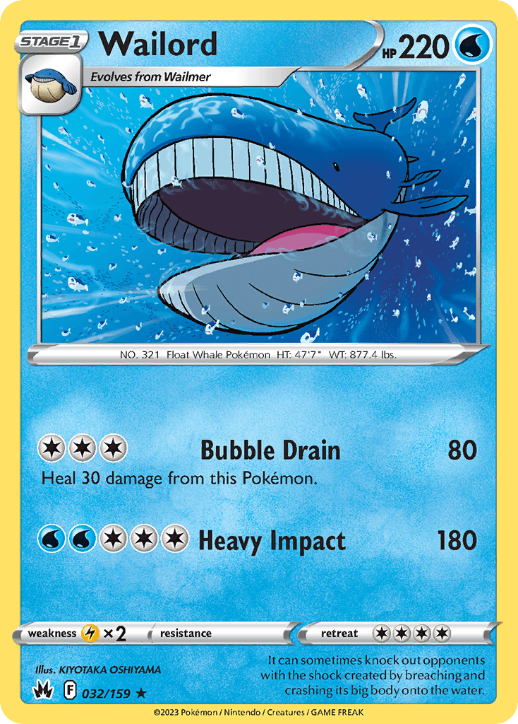 Wailord Pokémon card
