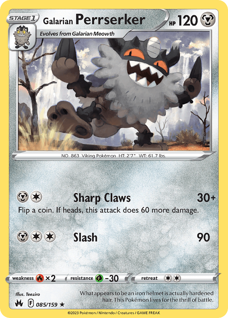 Galarian Perrserker Pokémon card