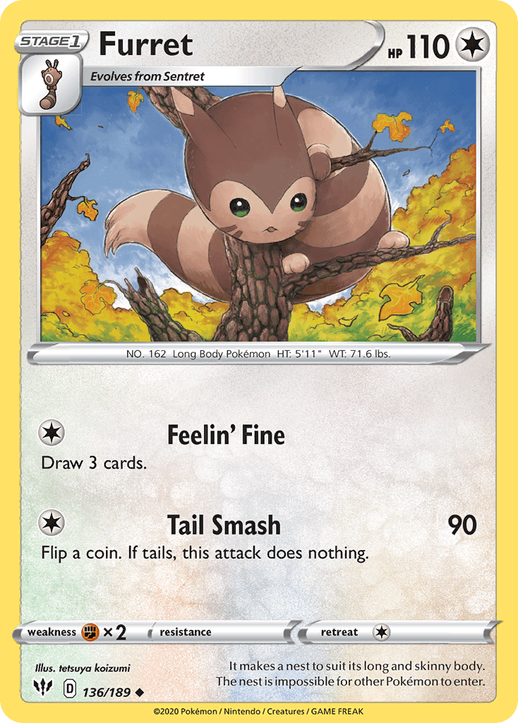 Furret Pokémon card
