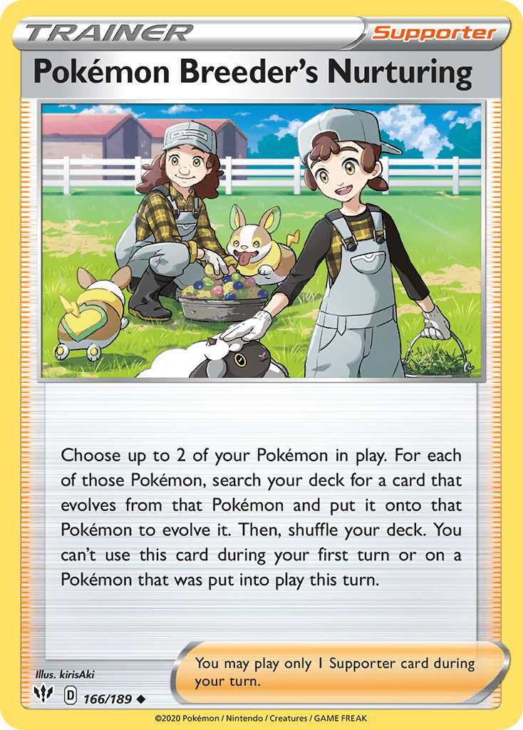 Pokémon Breeder's Nurturing Pokémon card