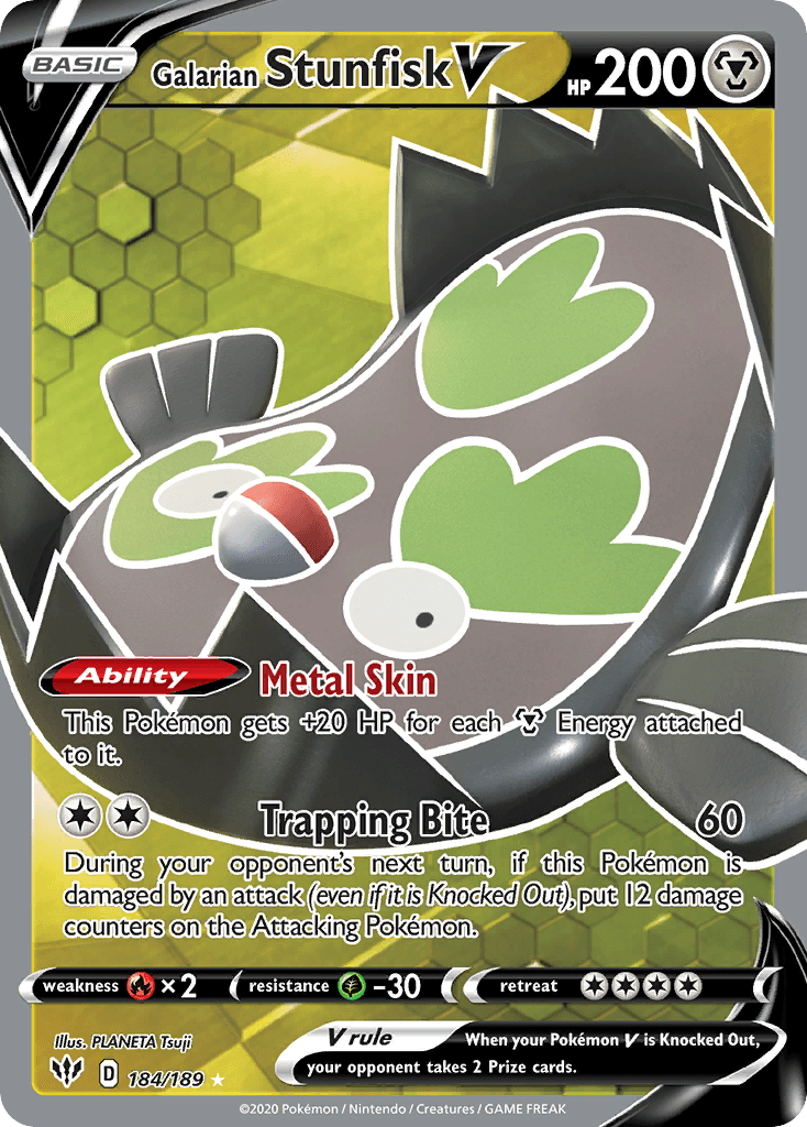 Galarian Stunfisk V Pokémon card