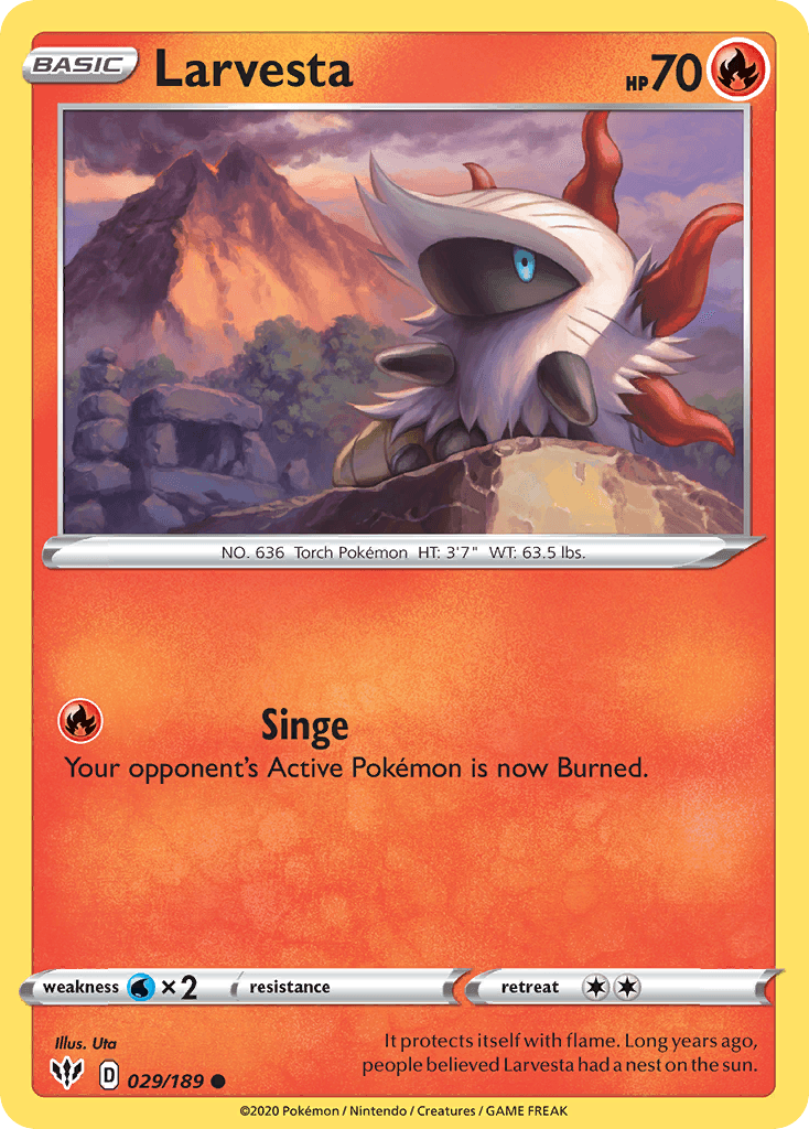 Larvesta Pokémon card