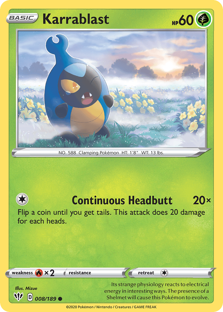Karrablast Pokémon card