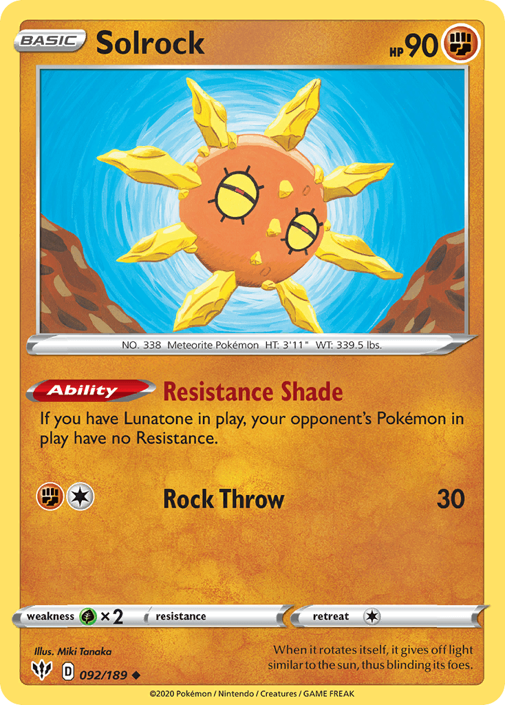 Solrock Pokémon card
