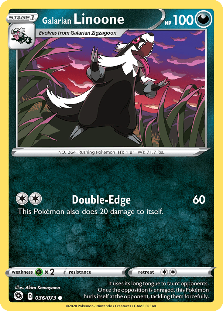 Galarian Linoone Pokémon card