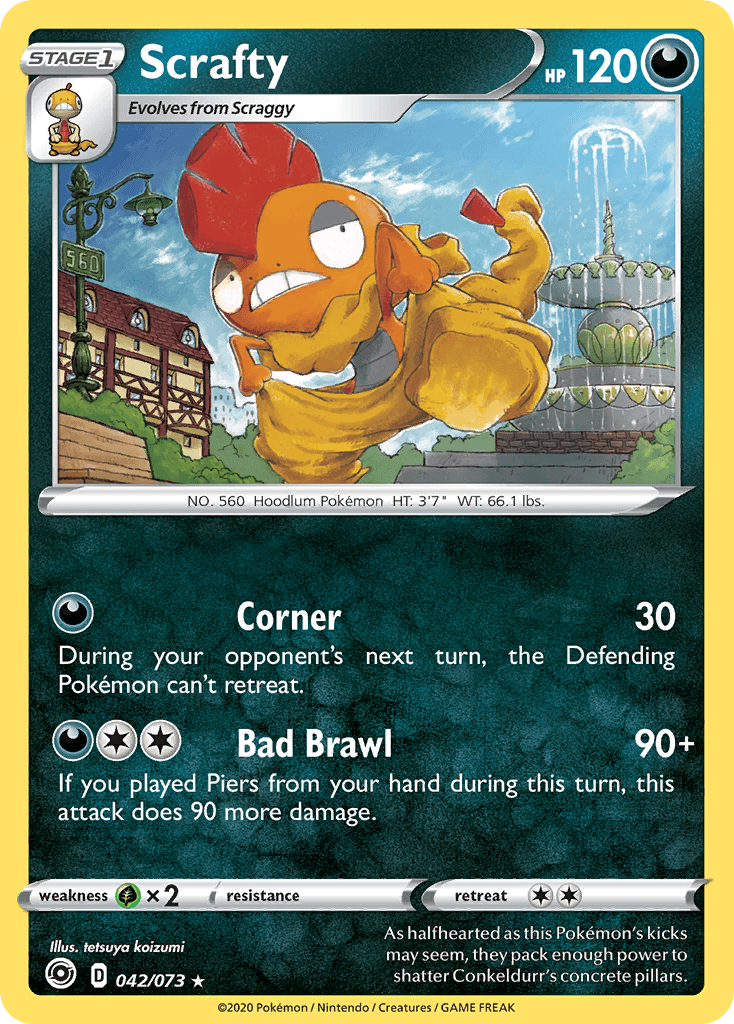 Scrafty Pokémon card