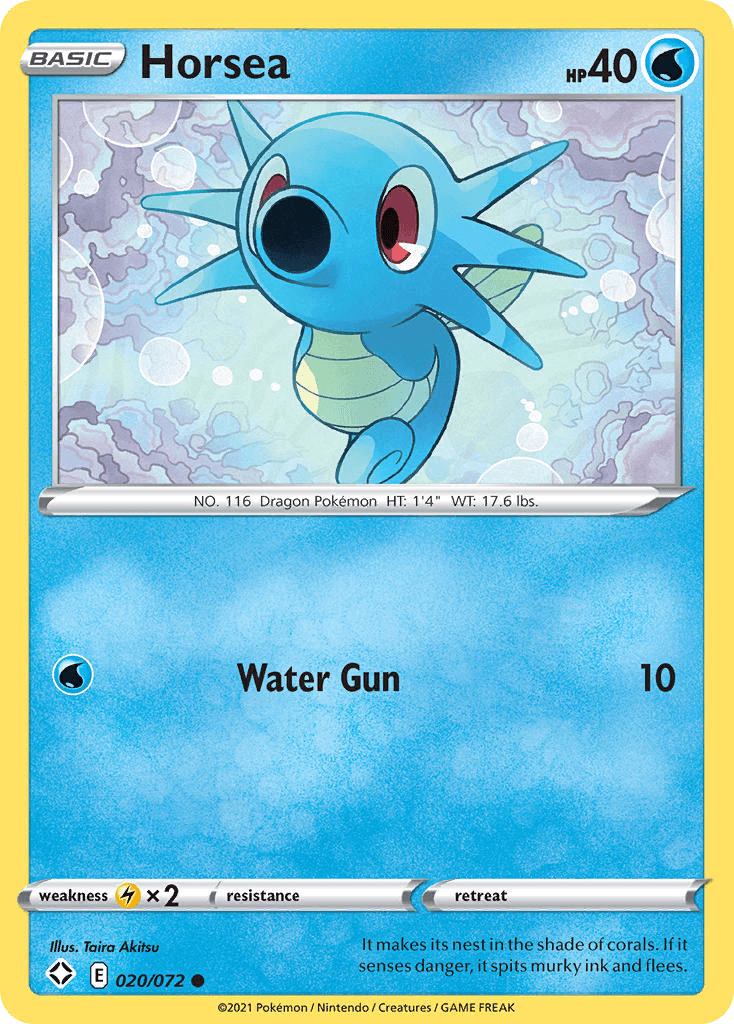Horsea Pokémon card