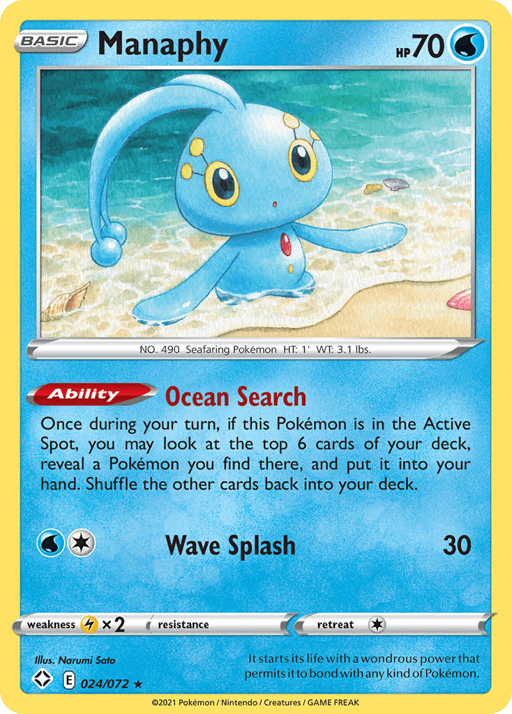 Manaphy Pokémon card