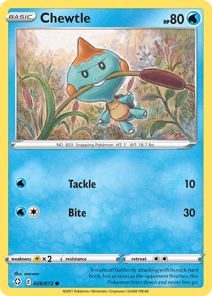Chewtle Pokémon card