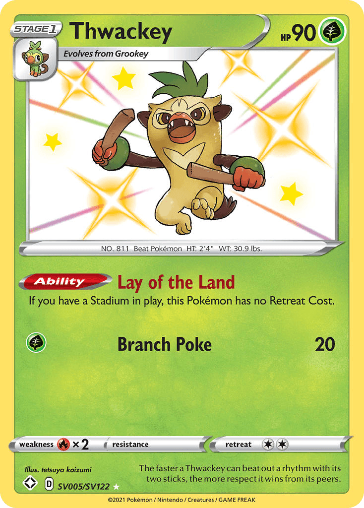 Thwackey Pokémon card