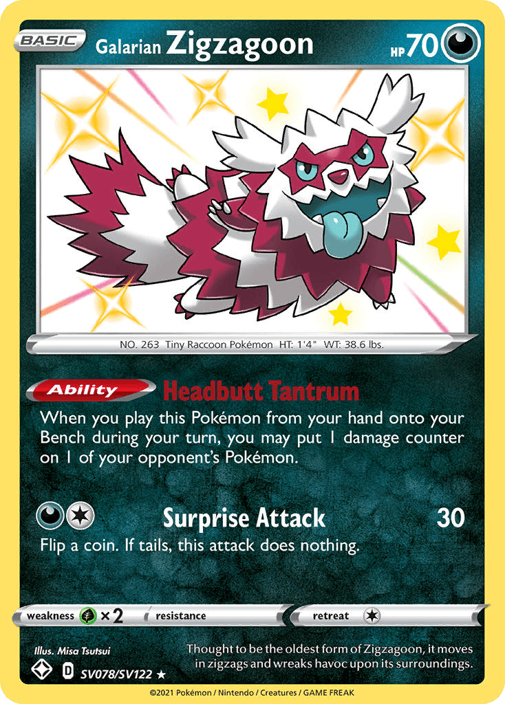 Galarian Zigzagoon Pokémon card
