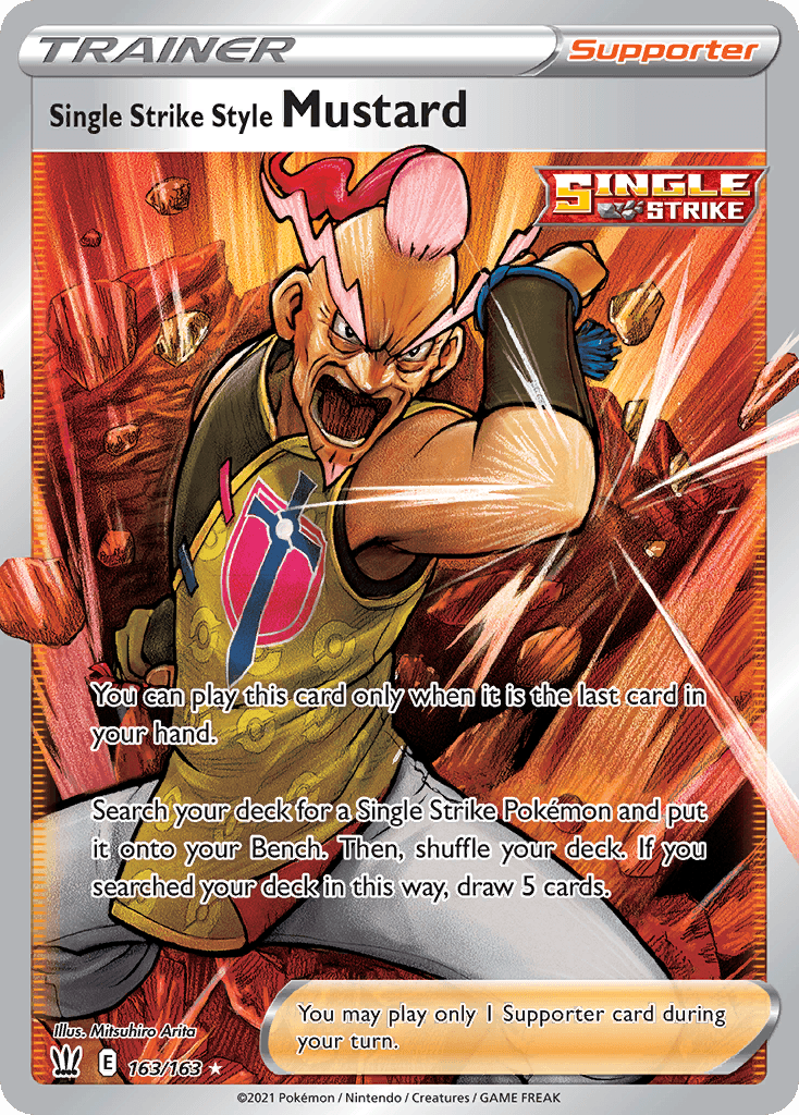 Single Strike Style Mustard Pokémon card