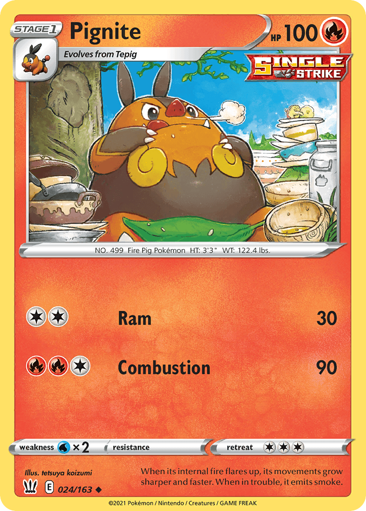 Pignite Pokémon card