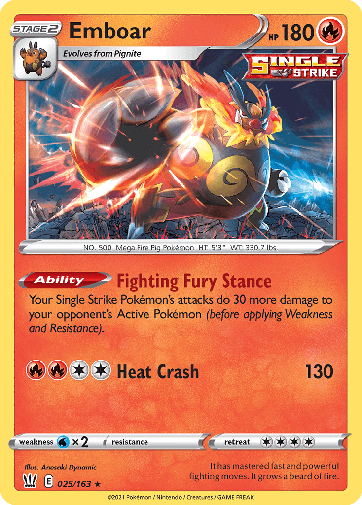Emboar Pokémon card