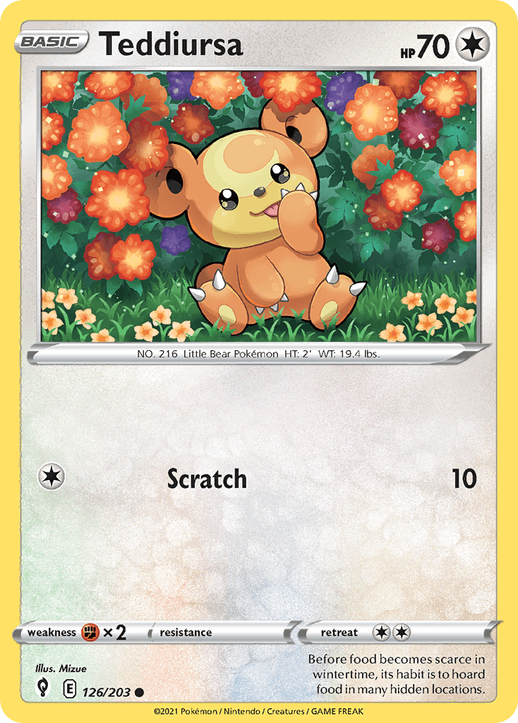 Teddiursa Pokémon card