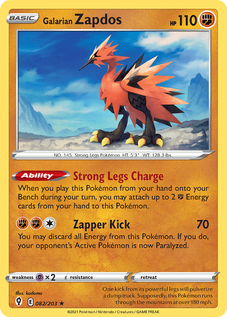 Galarian Zapdos Pokémon card