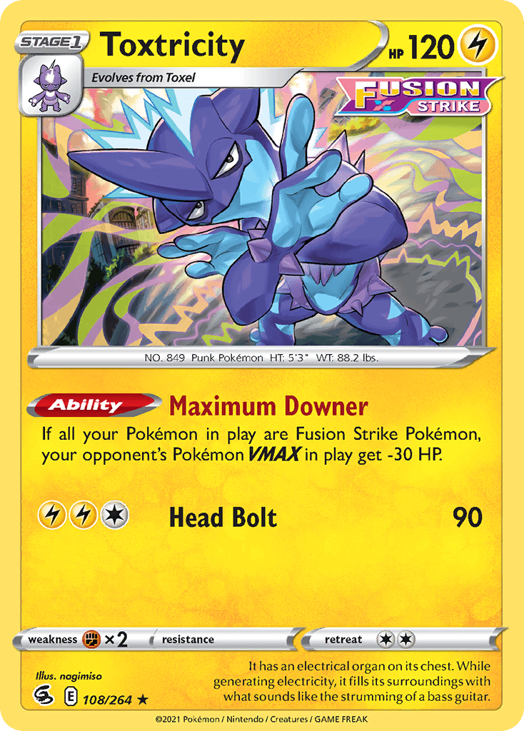 Toxtricity Pokémon card