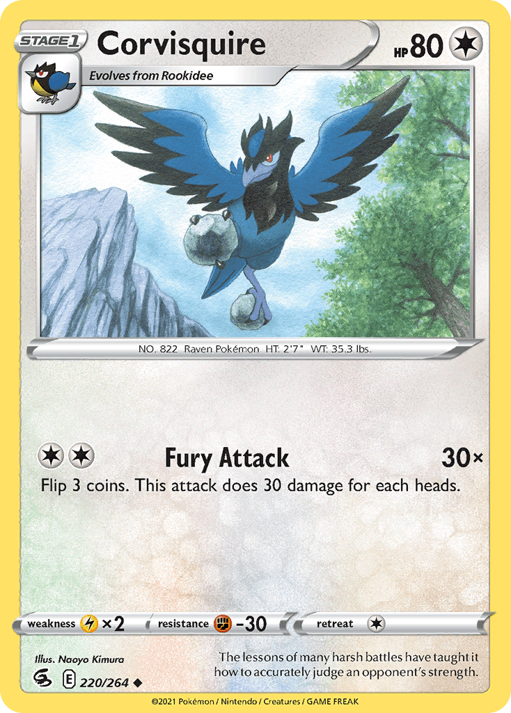 Corvisquire Pokémon card