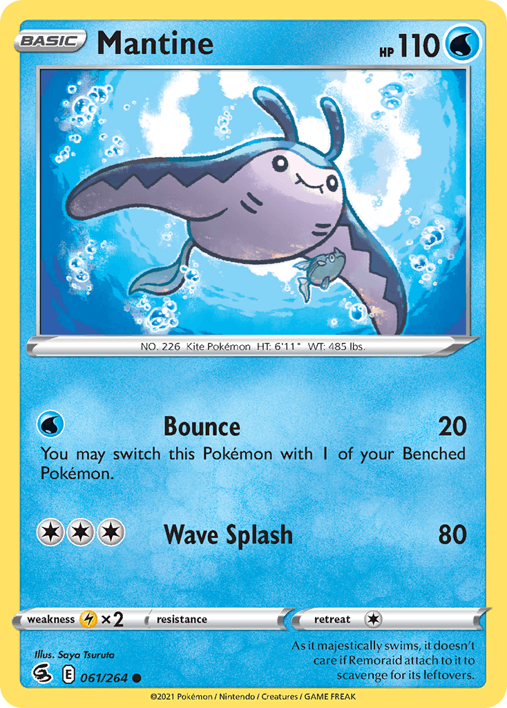 Mantine Pokémon card